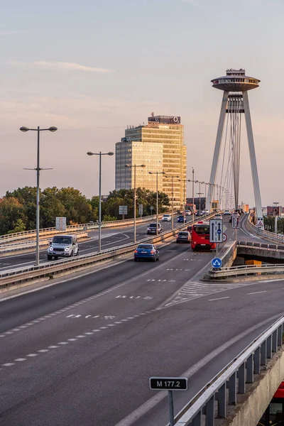 Bratislava Slovakia 2021年9月7日 斯洛伐克布拉迪斯拉发的Snp桥 — 图库照片