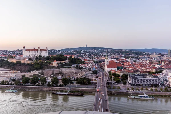 Letecký Pohled Hrad Staré Město Bratislavě Hlavní Město Slovenska — Stock fotografie