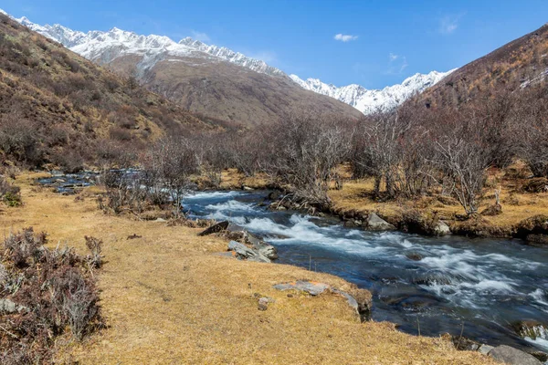 Río Valle Haizi Cerca Montaña Siguniang Provincia Sichuan China — Foto de Stock