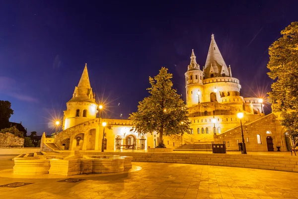 Veduta Serale Del Bastione Dei Pescatori Castello Buda Budapest Ungheria — Foto Stock