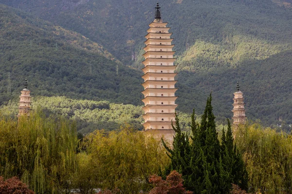 stock image Three Pagodas near Dali ancient city, Yunnan province, China