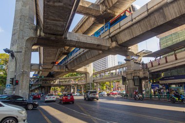 BANGKOK, THAILAND - 14 Aralık 2019: Bangkok, Tayland Siyam BTS İstasyonu