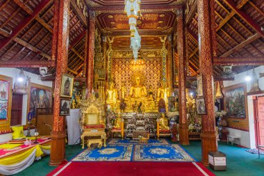 CHIANG RAI, THAILAND - 29 Kasım 2019: Chiang Rai, Tayland 'daki Wat Phra Singh Tapınağı