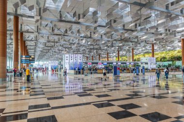 SINGAPORE, SINGAPORE - 16 ARALIK 2019 Singapur Changi Havaalanı