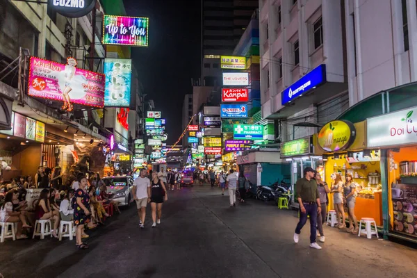 Bangkok Tajlandia Grudzień 2019 Widok Nocny Ulicę Dzielnicy Patpong Bangkoku — Zdjęcie stockowe