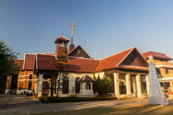 Widok Pierwszy Kościół Chiang Rai Tajlandia — Zdjęcie stockowe