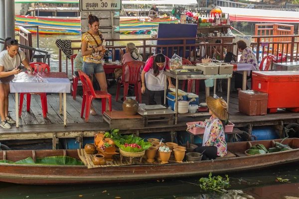 Bangkok Thailand Prosince 2019 Pohled Plovoucí Trh Taling Chan Bangkoku — Stock fotografie