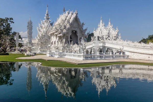 Wat Rong Khun Bílý Chrám Poblíž Chiang Rai Thajsko — Stock fotografie