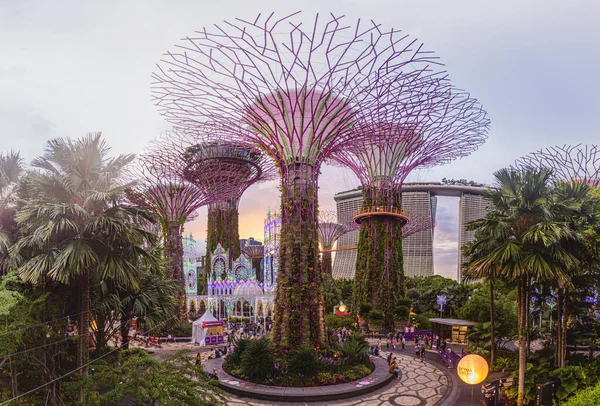 Singapur Singapur Diciembre 2019 Maravillas Navideñas Gardens Bay Singapur — Foto de Stock