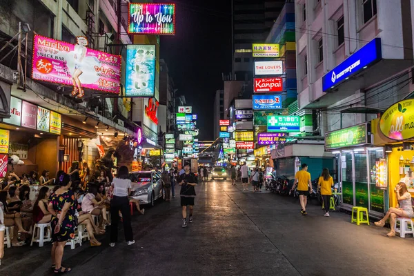 Бангкок Таиланд Декабря 2019 Года Ночной Вид Улицу Районе Патпонг — стоковое фото