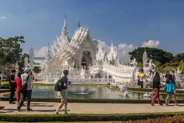 Chiang Rai Thailand 2019 Wat Rong Khun Bílý Chrám Provincii — Stock fotografie