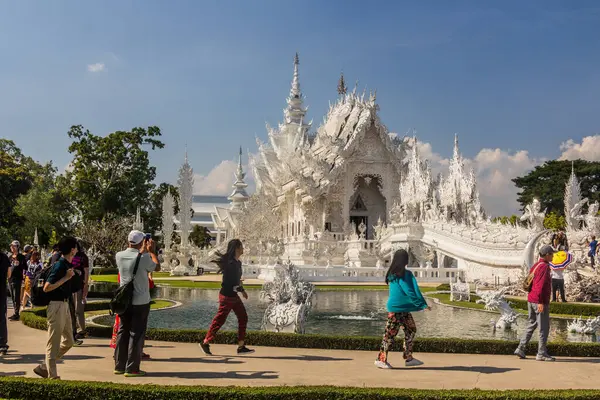 Chiang Rai Thailand 2019 Wat Rong Khun Bílý Chrám Provincii — Stock fotografie