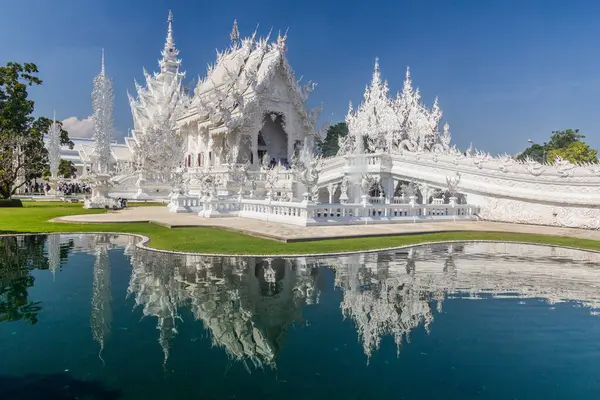 Wat Rong Khun Templo Branco Perto Chiang Rai Tailândia — Fotografia de Stock