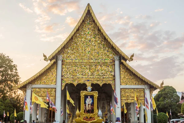 Chiang Mai Thailand Aralik 2019 Wat Chedi Luang Tapınağı Tayland — Stok fotoğraf