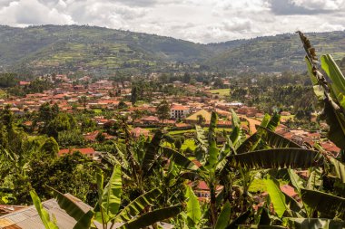 Aerial view of Kabale town, Uganda clipart