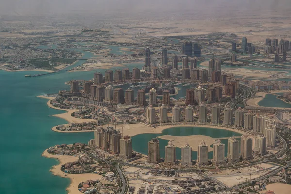 Αεροφωτογραφία Του Νησιού Περλ Στη Ντόχα Του Κατάρ — Φωτογραφία Αρχείου