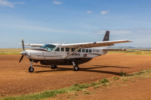 Masai Mara Kenia Februar 2020 Flugzeug Auf Der Landebahn Von — Stockfoto