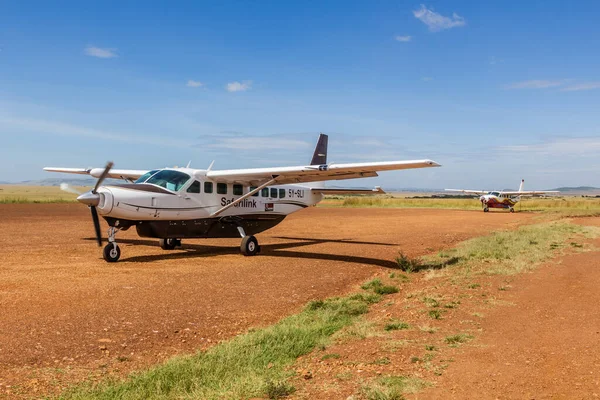 Masai Mara Kenia Februar 2020 Flugzeuge Auf Der Landebahn Von — Stockfoto