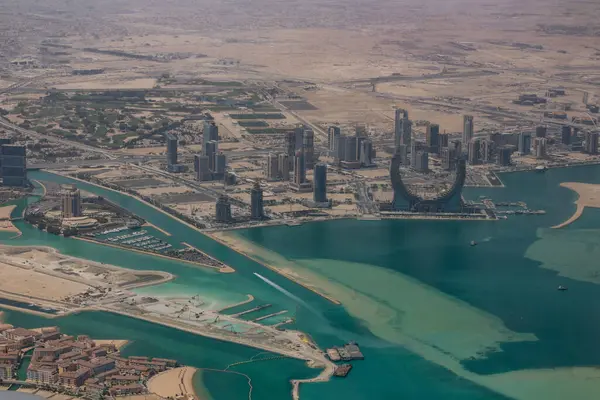 卡塔尔多哈北部的空中景观 — 图库照片