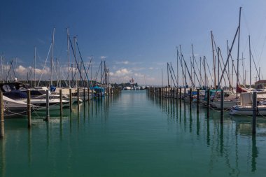 Almanya 'nın Konstanz limanında tekneler