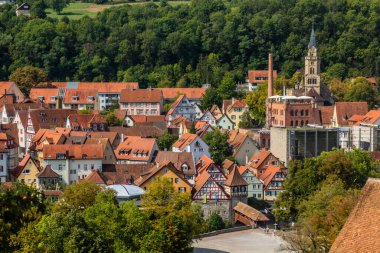Almanya 'nın eski Schwabisch Salonu' nun silüeti.
