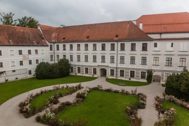 Herreninsel adasındaki Augustinian manastırı Chiemsee Gölü, Bavyera Eyaleti, Almanya