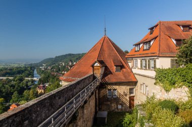 Tubingen, Almanya 'daki Hohentubingen Kalesi' nin Duvarları