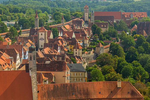 Almanya Nın Bavyera Eyaletinde Rothenburg Der Tauber Kentinin Havadan Görünüşü — Stok fotoğraf