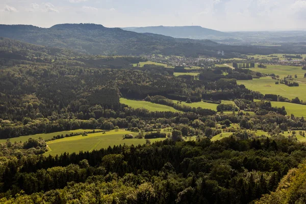 Krajobraz Wokół Zamku Hohenzollern Kraju Związkowym Badenia Wirtembergia Niemcy — Zdjęcie stockowe