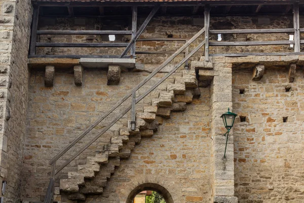 Escalera Muros Fortificación Rothenburg Der Tauber Baviera Alemania — Foto de Stock