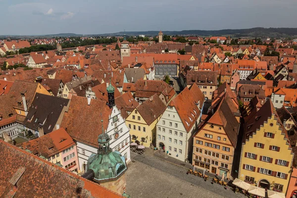 Almanya Nın Bavyera Eyaletinde Rothenburg Der Tauber Kentinin Havadan Görünüşü — Stok fotoğraf