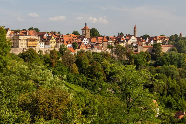Medeltida Gamla Staden Rothenburg Der Tauber Delstaten Bayern Tyskland — Stockfoto