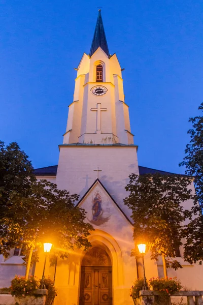 Evening View Maria Himmelfahrt Church Garmisch Partenkirchen Bavaria State Germany — Stock Photo, Image