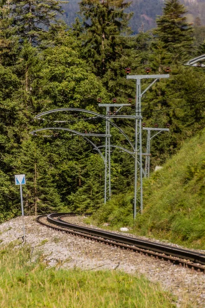 Vista Bavarian Zugspitze Cogwheel Railway Alemania — Foto de Stock