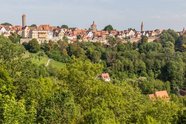Medeltida Gamla Staden Rothenburg Der Tauber Delstaten Bayern Tyskland — Stockfoto
