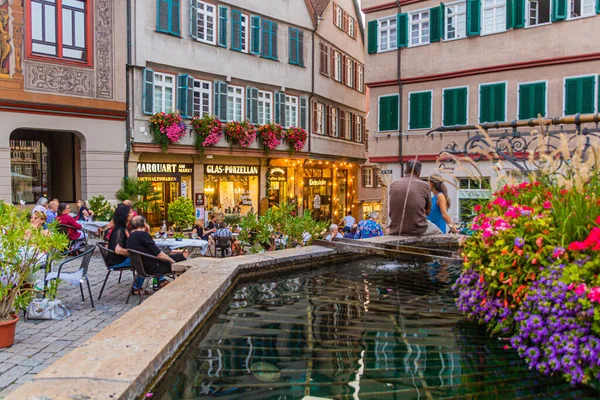 Tubingen August 2019 Brunnen Marktplatz Tübingen — Stockfoto