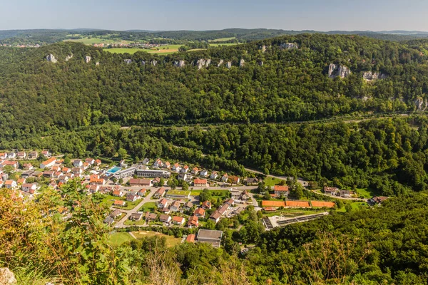 Luchtfoto Van Lichtenstein Stad Deelstaat Baden Wuerttemberg Duitsland — Stockfoto