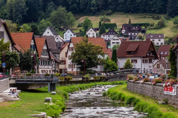 Schiltach Alemania Septiembre 2019 Schiltach Stream Schiltach Village Baden Wurttemberg — Foto de Stock