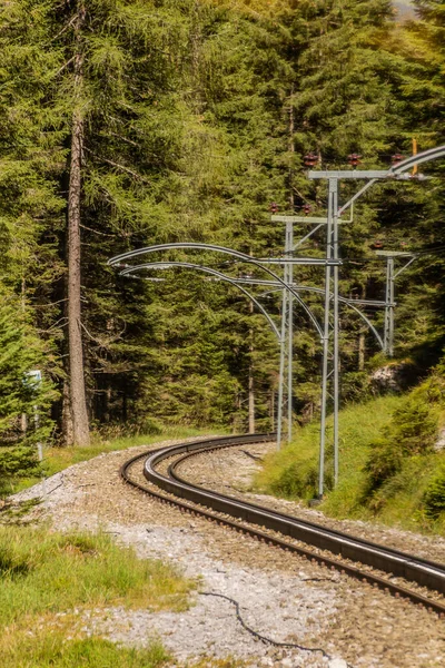 Widok Bawarskiej Kolei Kołowej Zugspitze Niemcy — Zdjęcie stockowe