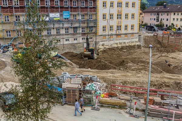 Garmisch Partenkirchen Germany September 2019 Excavator Construction Site Garmisch Partenkirchen — Stock Photo, Image