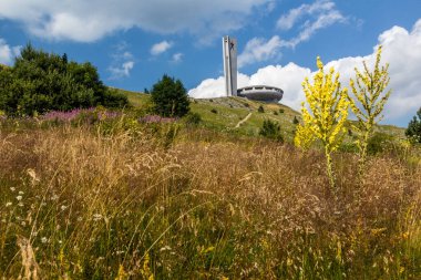 Bulgaristan 'daki Buzludzha heykelinin manzarası