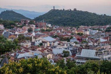 Bulgaristan 'ın eski Plovdiv kentinin hava manzarası