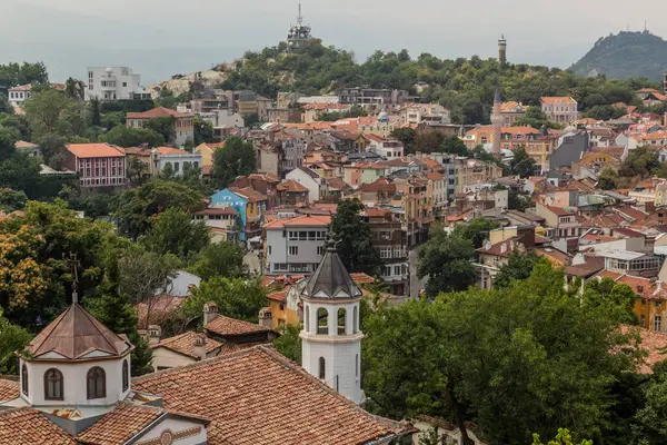 Skyline Old Town Plovdiv Bulgaria — стоковое фото