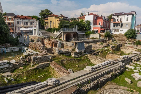 stock image Roman Forum and Odeon ruins in Plovdiv, Bulgaria