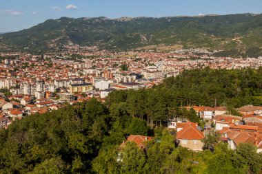 Kuzey Makedonya 'nın Ohri kentinin hava manzarası