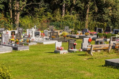 CTIBOR, CZECH REPUBLIC - SEPTEMBER 16, 2020: Ctibor cemetery near Vlasim town, Czech Republic clipart