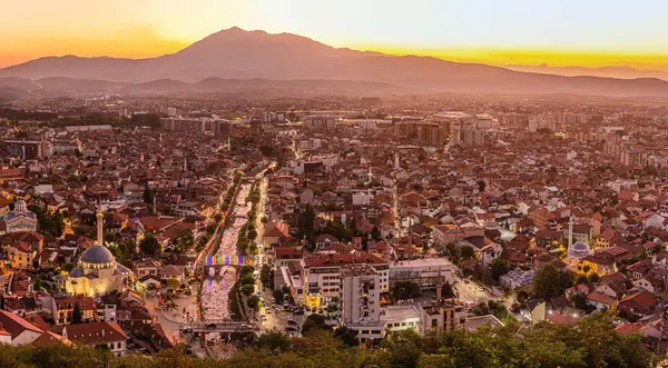 Kosova 'nın Prizren kentinde günbatımı manzarası