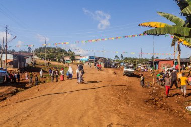 DORZE, ETHIOPIA - 30 HAZİRAN 2020: Dorze Köyü, Etiyopya