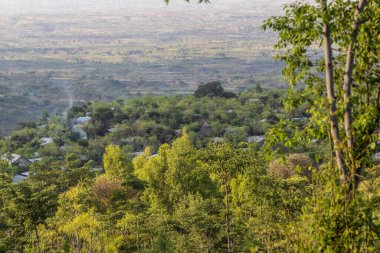 Etiyopya 'daki Konso kültür köyünün manzarası