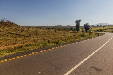 Etiyopya 'nın Yabelo kasabası yakınlarındaki yol